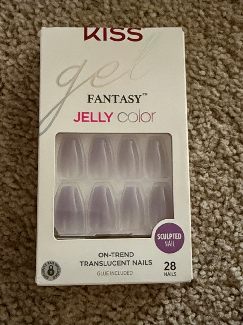 KISS Jelly Color Translucent Lavender Press-On Nails